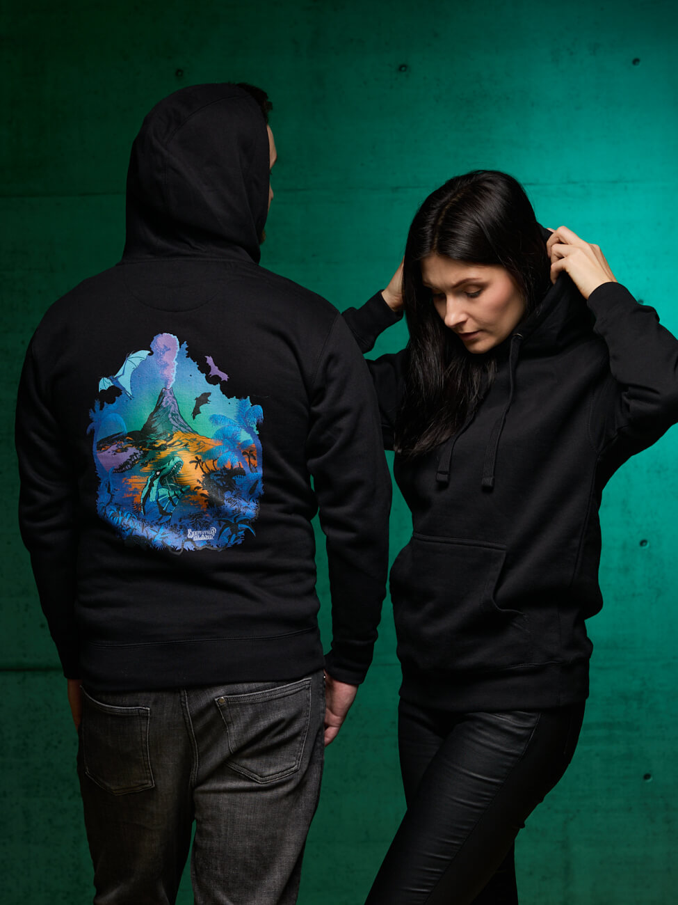 Sunseeker Hoodie (3) Bootstrapisland survival hoodie Nightfall design on the back.